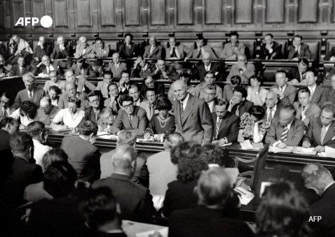 La salle d'audience lors du procès de Philippe Pétain - AFP