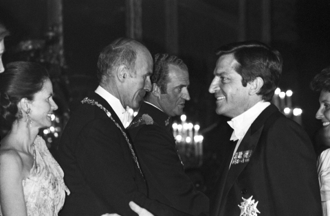 Valéry Giscard d'Estaing, Juan Carlos et Adolfo Suarez à Madrid le 28 juin 1978 - AFP