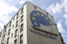 Drapeau européen sur la façade d'un immeuble - AFP