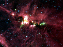 This NASA Spitzer Space Telescope image released 14 April, 2004 shows a stellar nursery known as DR21 - AFP