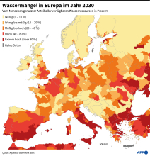 Wassermangel in Europa im Jahr 2030