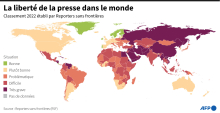 Classement mondial 2022 de la liberté de la presse établi par Reporters sans frontières.